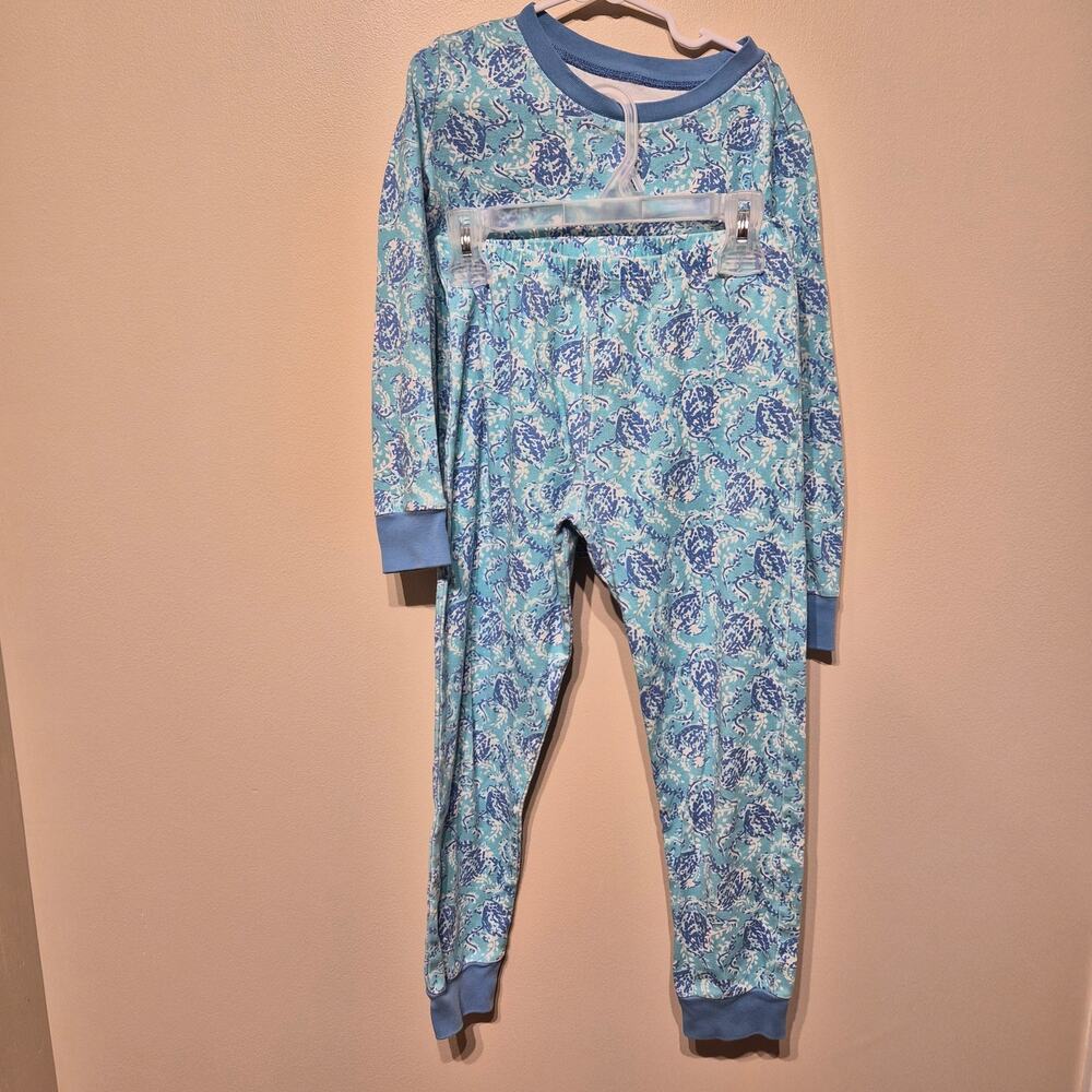 Lilly Pulitzer for Pottery Barn Kids Size 8 Turtley Awesome Blue Pajama Set
